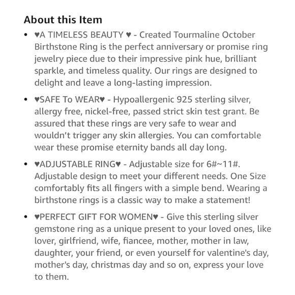 BEAUTIFUL STERLING SILVER RING WITH ROUND TOURMALINE STONE! ADJUSTS SIZES 6-11 - Picture 7 of 13